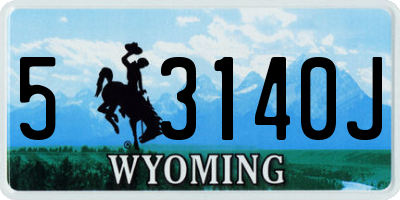 WY license plate 53140J