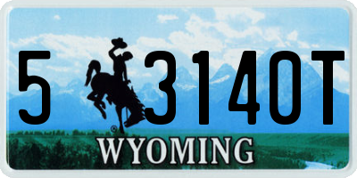WY license plate 53140T