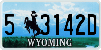WY license plate 53142D