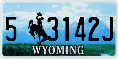 WY license plate 53142J