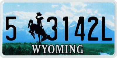 WY license plate 53142L