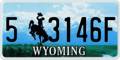 WY license plate 53146F