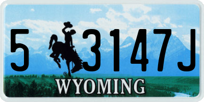 WY license plate 53147J