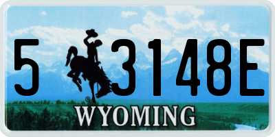 WY license plate 53148E