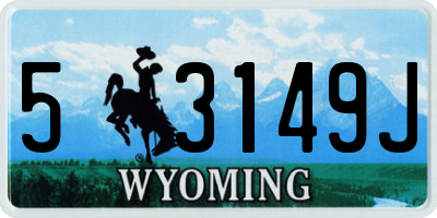 WY license plate 53149J