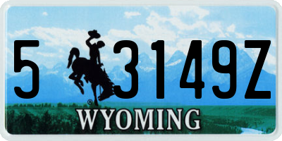 WY license plate 53149Z