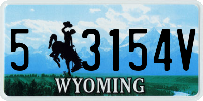 WY license plate 53154V