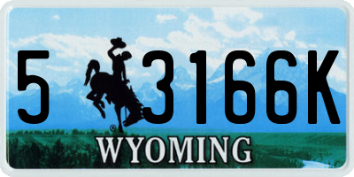 WY license plate 53166K