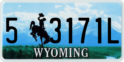 WY license plate 53171L