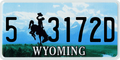 WY license plate 53172D