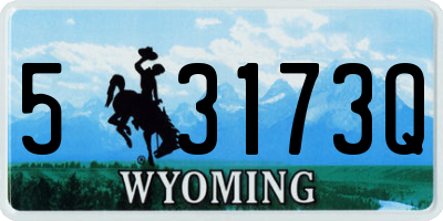 WY license plate 53173Q