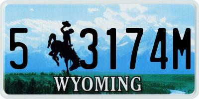 WY license plate 53174M