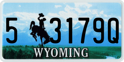 WY license plate 53179Q