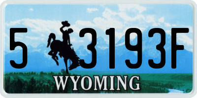 WY license plate 53193F