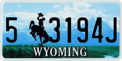 WY license plate 53194J