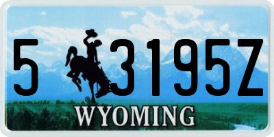 WY license plate 53195Z