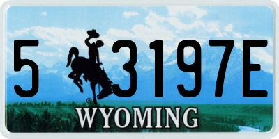 WY license plate 53197E