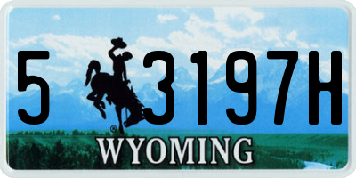 WY license plate 53197H