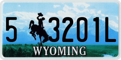 WY license plate 53201L