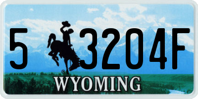 WY license plate 53204F