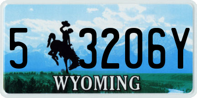 WY license plate 53206Y