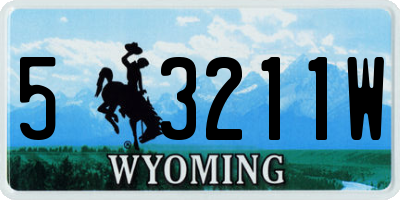 WY license plate 53211W
