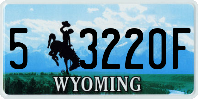 WY license plate 53220F