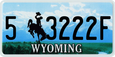 WY license plate 53222F