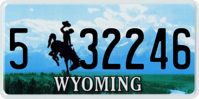 WY license plate 532246