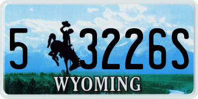 WY license plate 53226S
