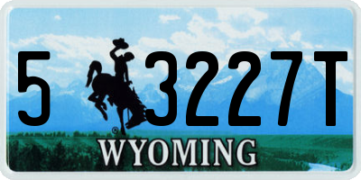 WY license plate 53227T