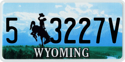 WY license plate 53227V