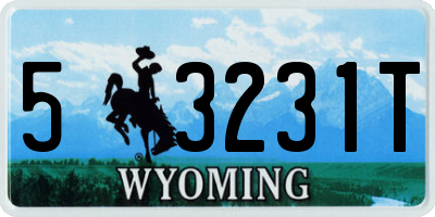 WY license plate 53231T
