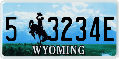 WY license plate 53234E