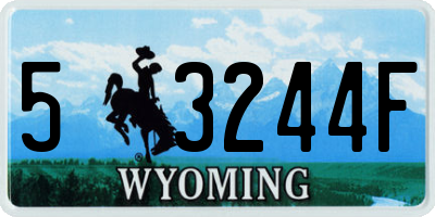 WY license plate 53244F