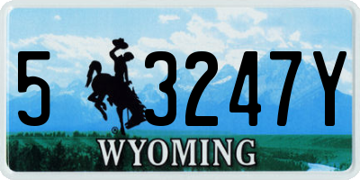 WY license plate 53247Y