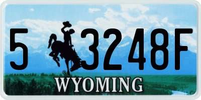 WY license plate 53248F