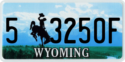 WY license plate 53250F