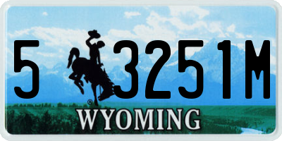 WY license plate 53251M