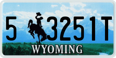 WY license plate 53251T