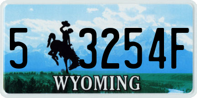 WY license plate 53254F