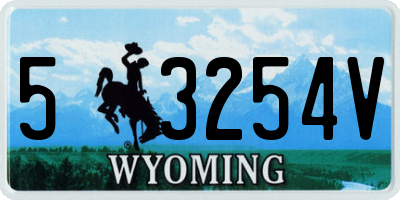 WY license plate 53254V