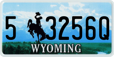 WY license plate 53256Q