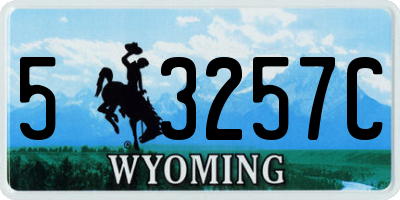 WY license plate 53257C