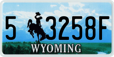 WY license plate 53258F