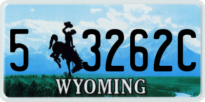 WY license plate 53262C