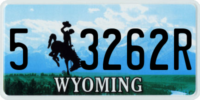 WY license plate 53262R