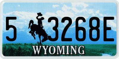 WY license plate 53268E