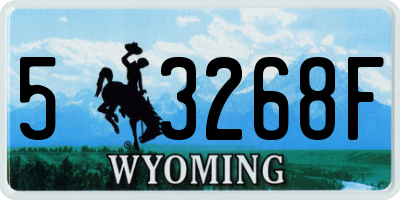 WY license plate 53268F