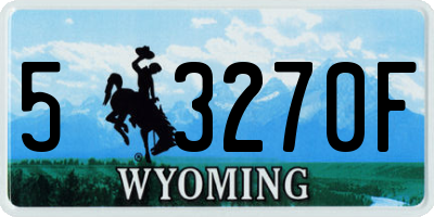 WY license plate 53270F